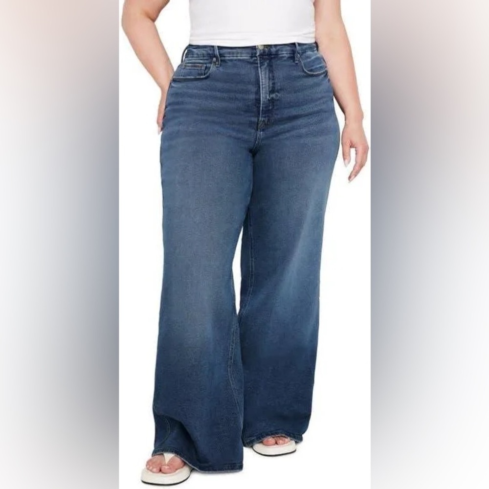 MAKE AN OFFER - GOOD AMERICAN Good Skate Wide Leg High Rise Jeans